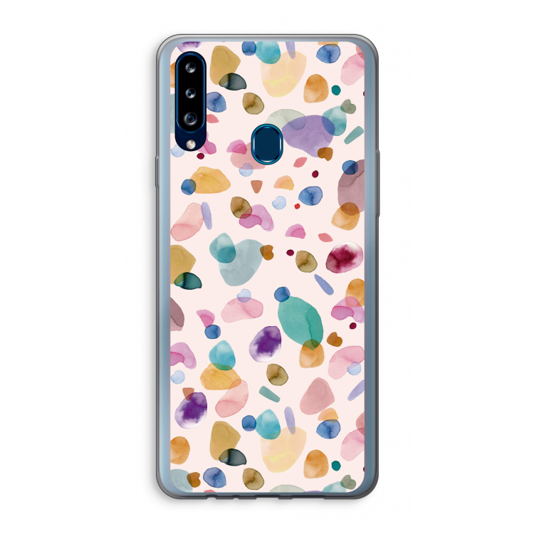Terrazzo Memphis Pink: Samsung Galaxy A20s Transparant Hoesje