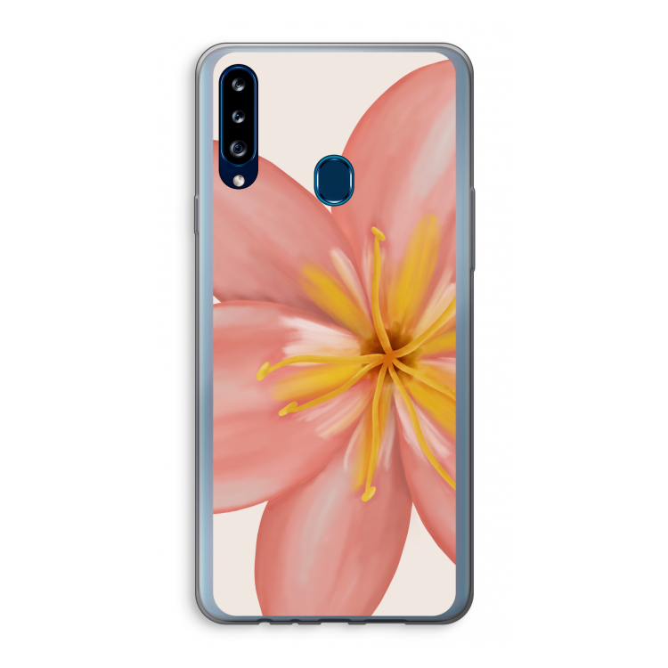 Pink Ellila Flower: Samsung Galaxy A20s Transparant Hoesje