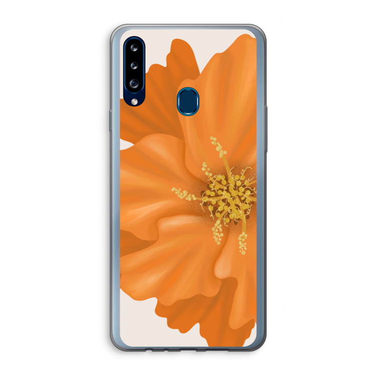 Orange Ellila flower: Samsung Galaxy A20s Transparant Hoesje