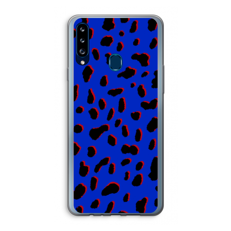 Blue Leopard: Samsung Galaxy A20s Transparant Hoesje