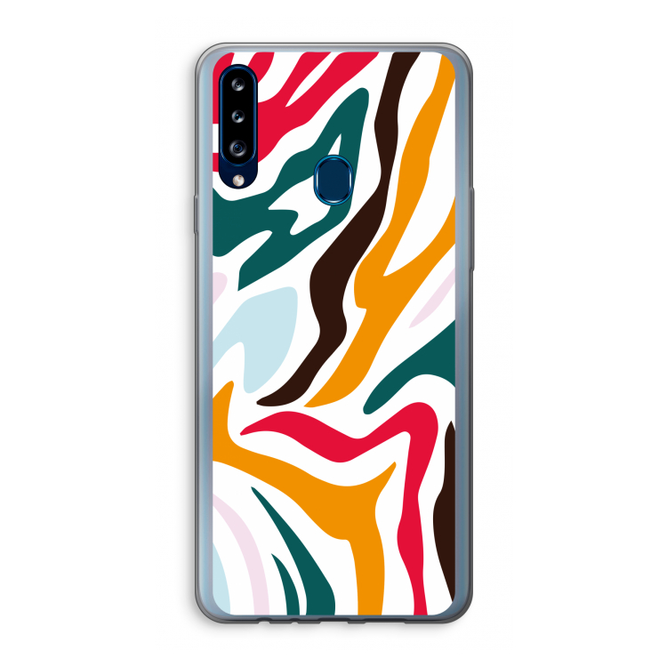 Colored Zebra: Samsung Galaxy A20s Transparant Hoesje