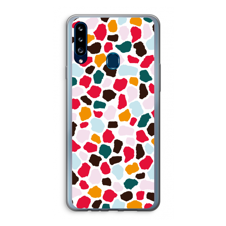 Colored Giraffe: Samsung Galaxy A20s Transparant Hoesje