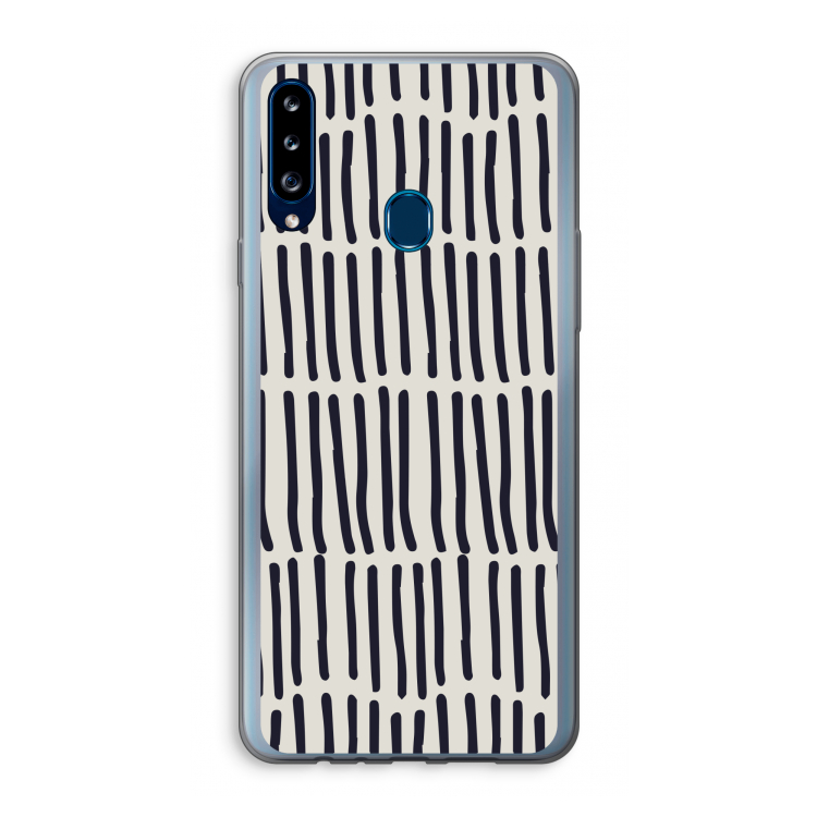 Moroccan stripes: Samsung Galaxy A20s Transparant Hoesje