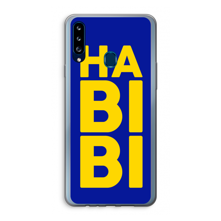 Habibi Blue: Samsung Galaxy A20s Transparant Hoesje