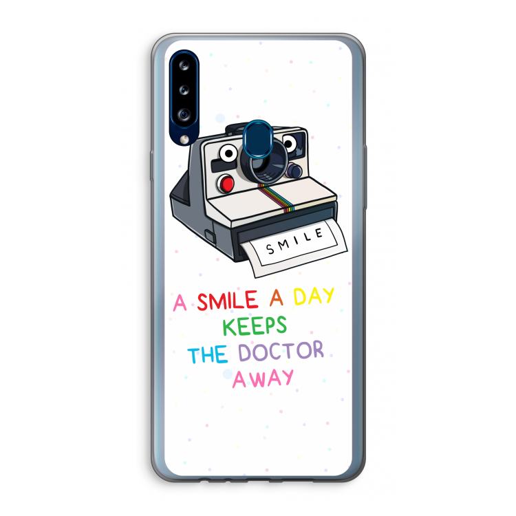 Smile: Samsung Galaxy A20s Transparant Hoesje