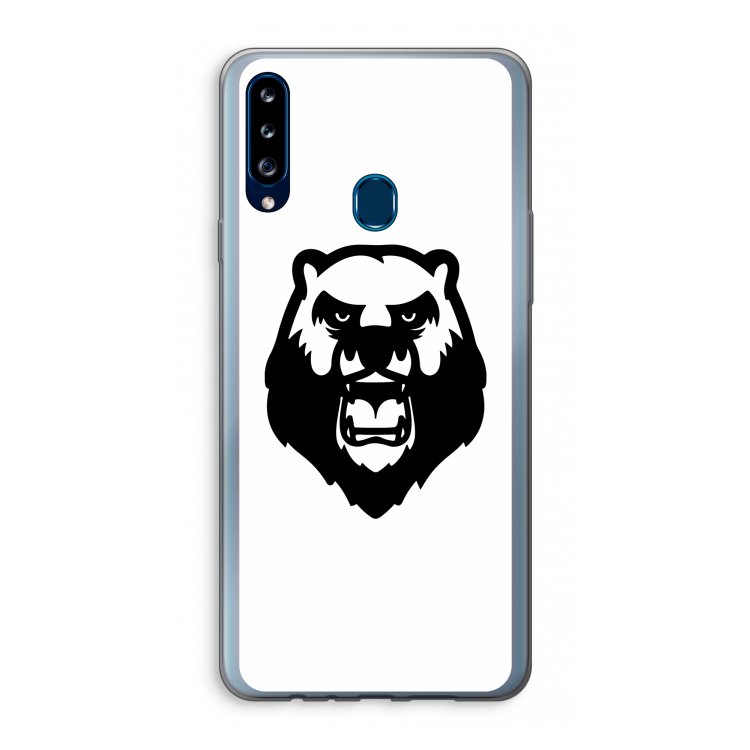 Angry Bear (white): Samsung Galaxy A20s Transparant Hoesje