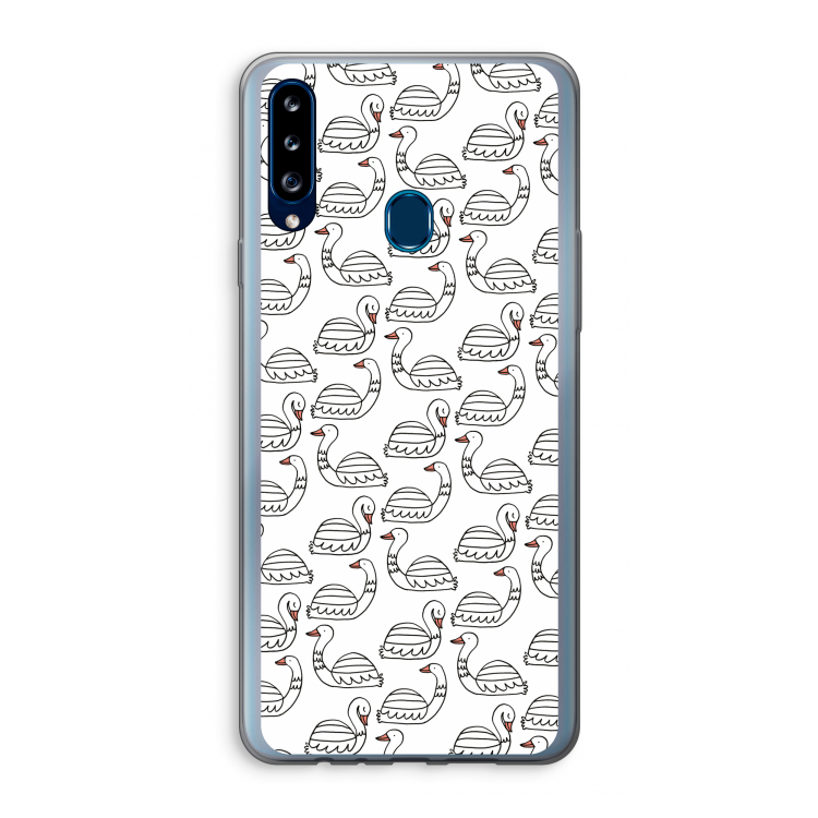 Zwanen: Samsung Galaxy A20s Transparant Hoesje