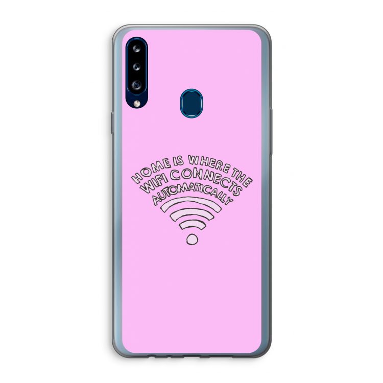 Home Is Where The Wifi Is: Samsung Galaxy A20s Transparant Hoesje