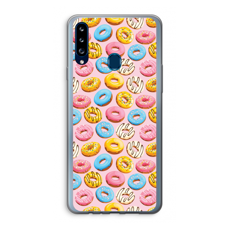 Pink donuts: Samsung Galaxy A20s Transparant Hoesje