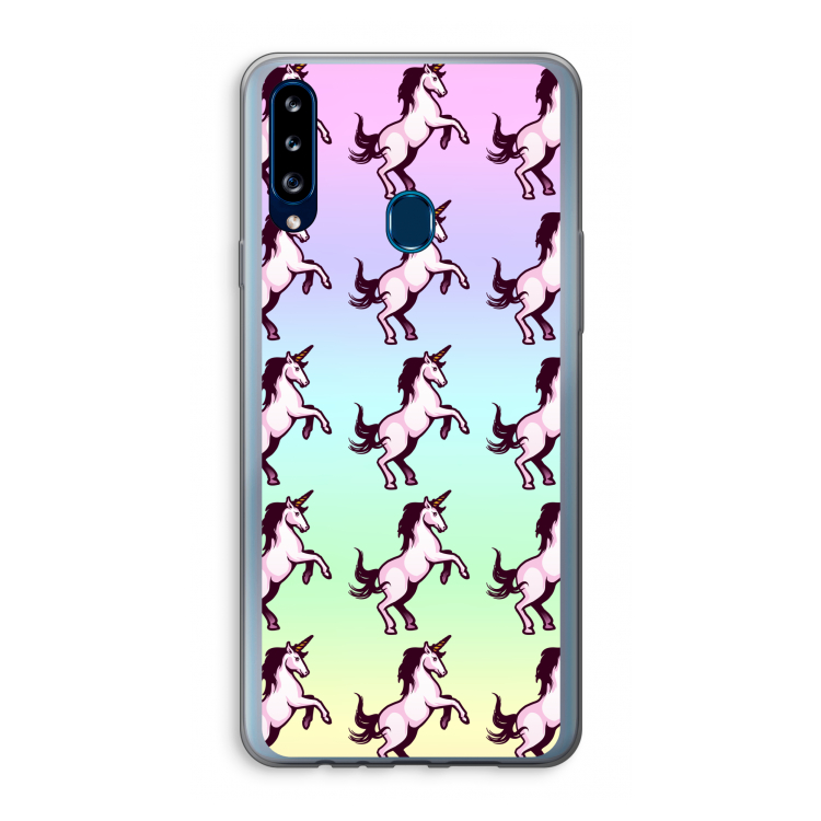Musketon Unicorn: Samsung Galaxy A20s Transparant Hoesje