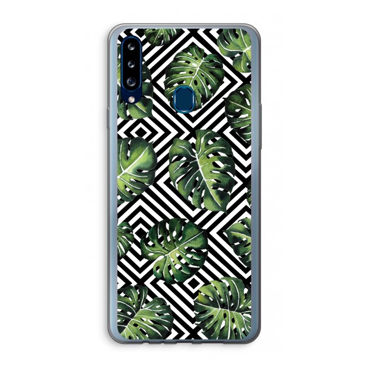 Geometrische jungle: Samsung Galaxy A20s Transparant Hoesje