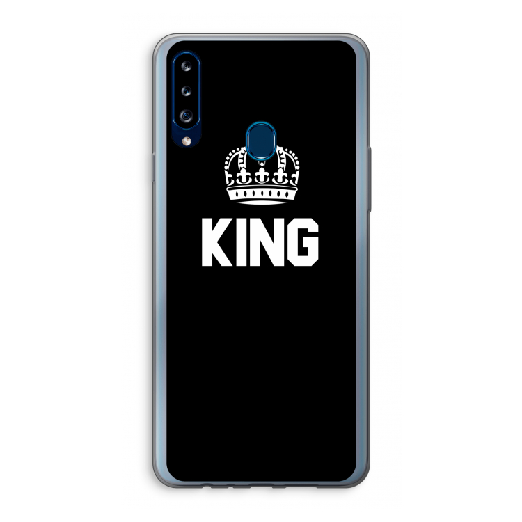 King zwart: Samsung Galaxy A20s Transparant Hoesje