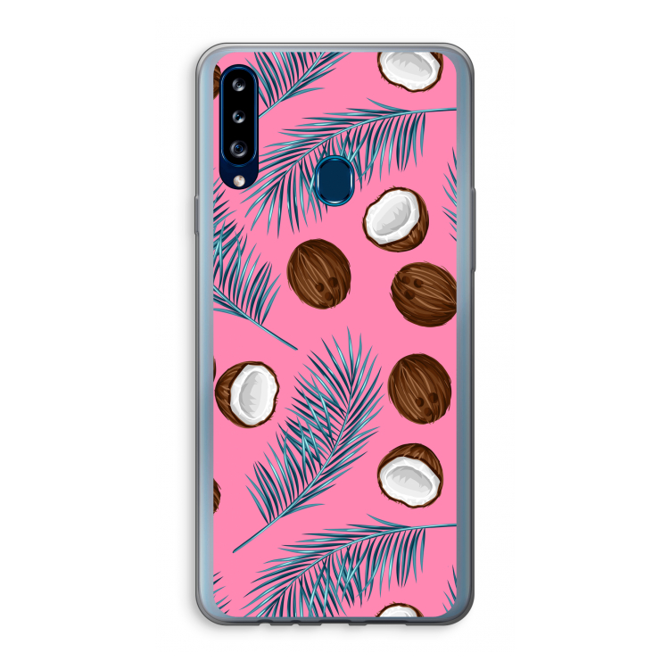 Kokosnoot roze: Samsung Galaxy A20s Transparant Hoesje