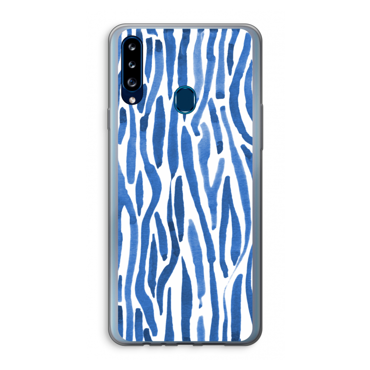 Blauwe nerven: Samsung Galaxy A20s Transparant Hoesje