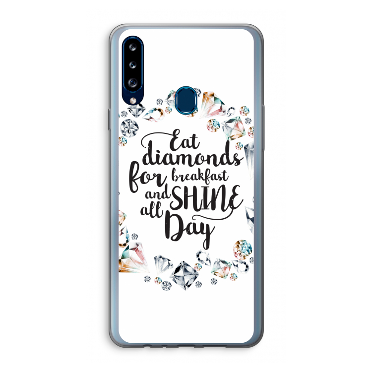 Diamonds: Samsung Galaxy A20s Transparant Hoesje