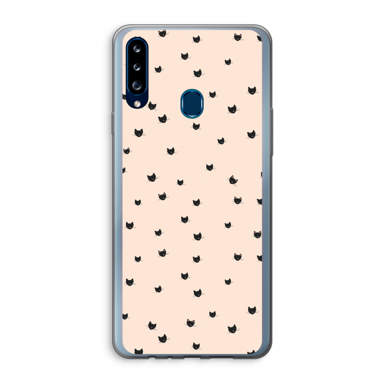 Kleine kattenkopjes: Samsung Galaxy A20s Transparant Hoesje