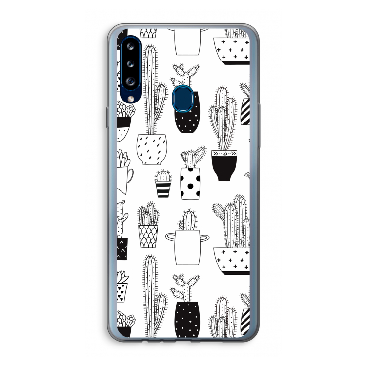 Cactusmotief: Samsung Galaxy A20s Transparant Hoesje