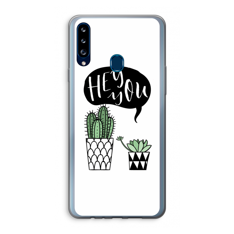 Hey you cactus: Samsung Galaxy A20s Transparant Hoesje