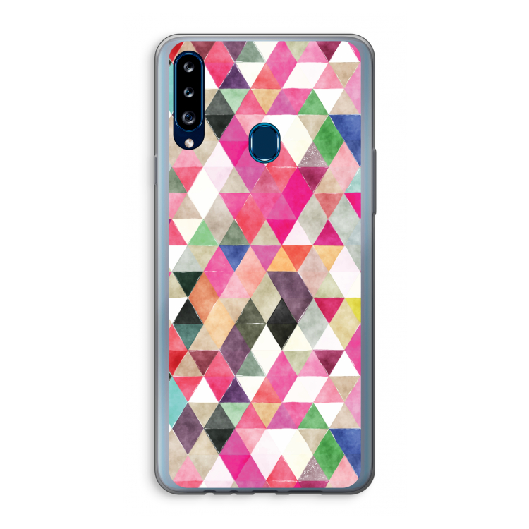 Gekleurde driehoekjes: Samsung Galaxy A20s Transparant Hoesje