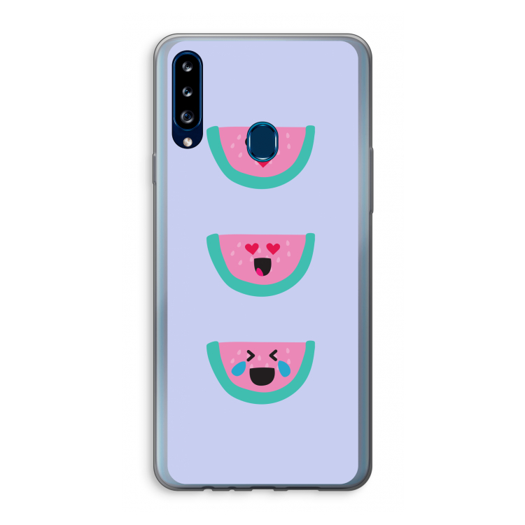 Smiley watermeloen: Samsung Galaxy A20s Transparant Hoesje
