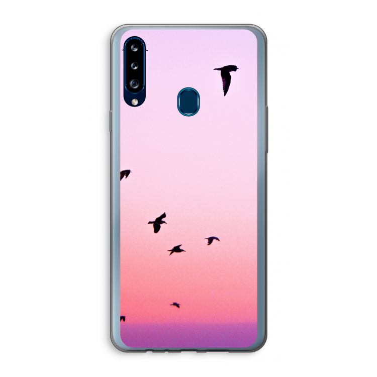 Fly away: Samsung Galaxy A20s Transparant Hoesje