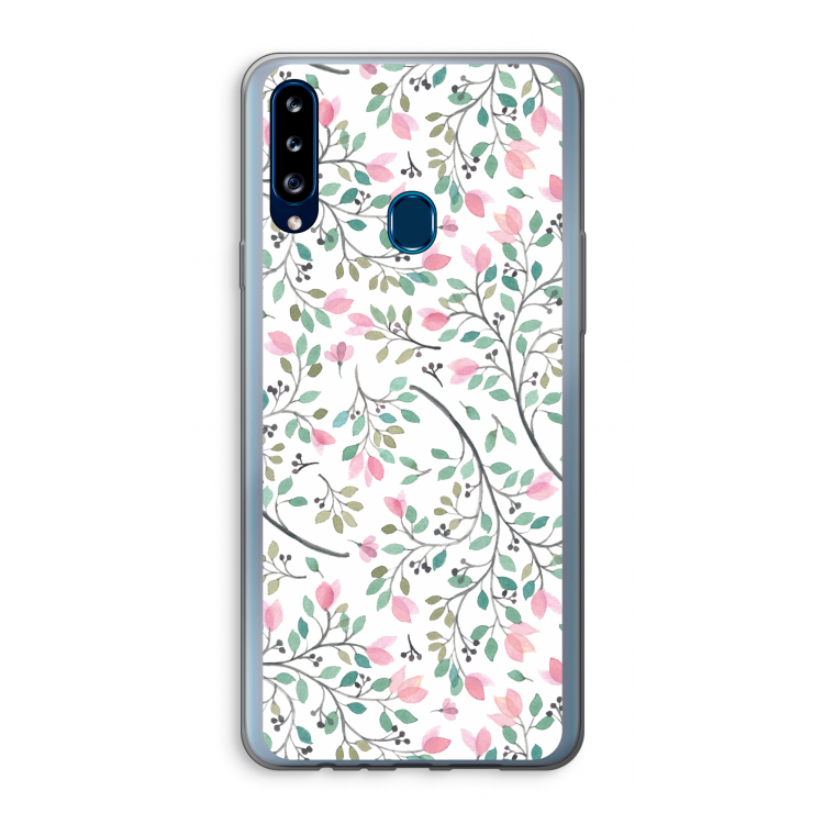 Sierlijke bloemen: Samsung Galaxy A20s Transparant Hoesje