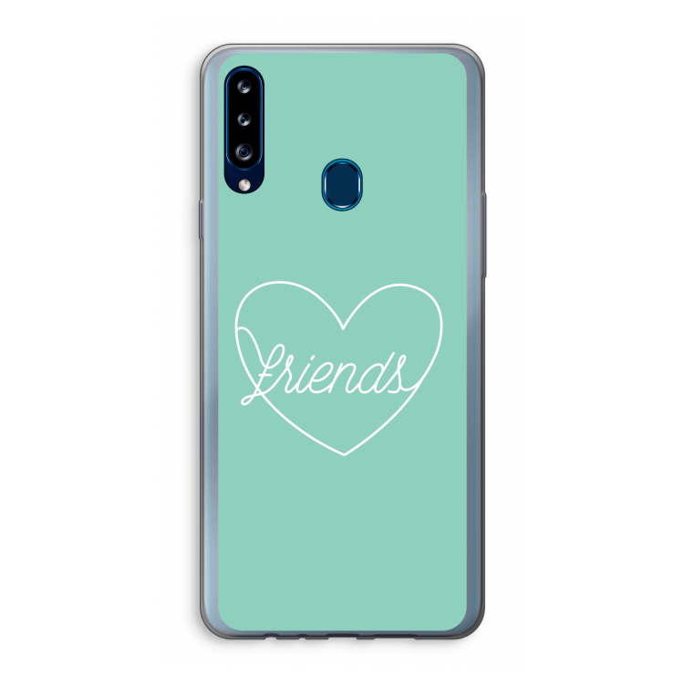 Friends heart pastel: Samsung Galaxy A20s Transparant Hoesje