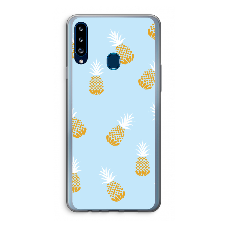 Ananasjes: Samsung Galaxy A20s Transparant Hoesje