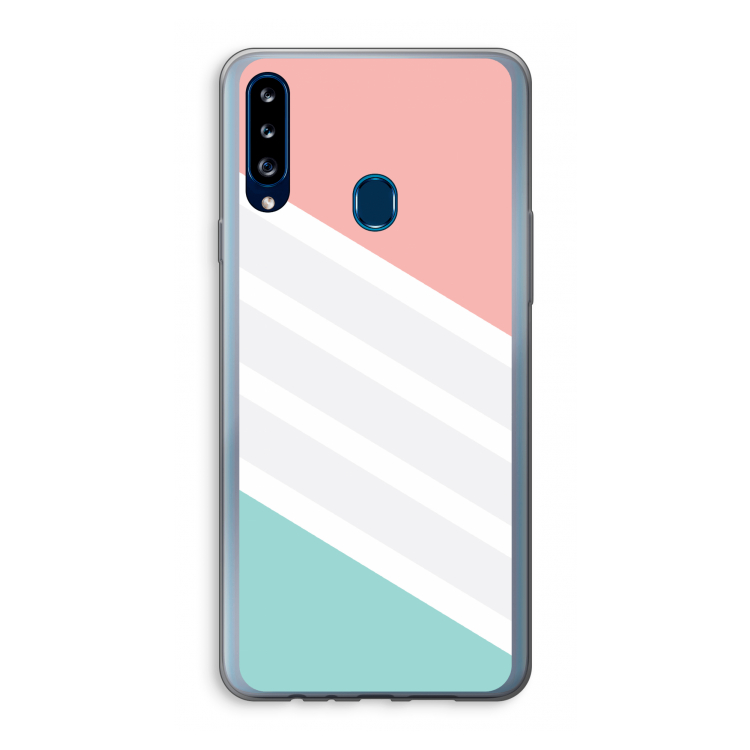 Strepen pastel: Samsung Galaxy A20s Transparant Hoesje