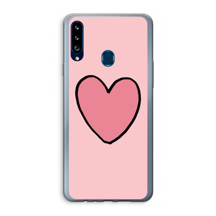 Hartje: Samsung Galaxy A20s Transparant Hoesje