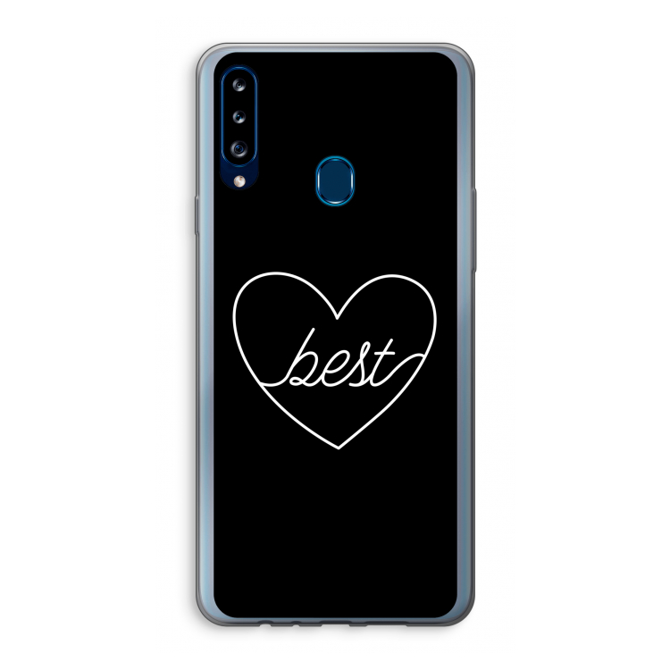 Best heart black: Samsung Galaxy A20s Transparant Hoesje
