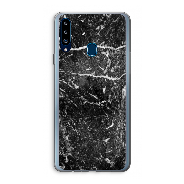 Zwart marmer: Samsung Galaxy A20s Transparant Hoesje