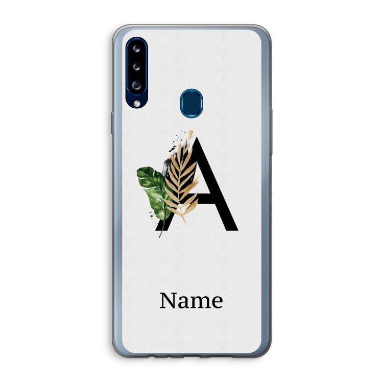 Charcoal Flora: Samsung Galaxy A20s Transparant Hoesje