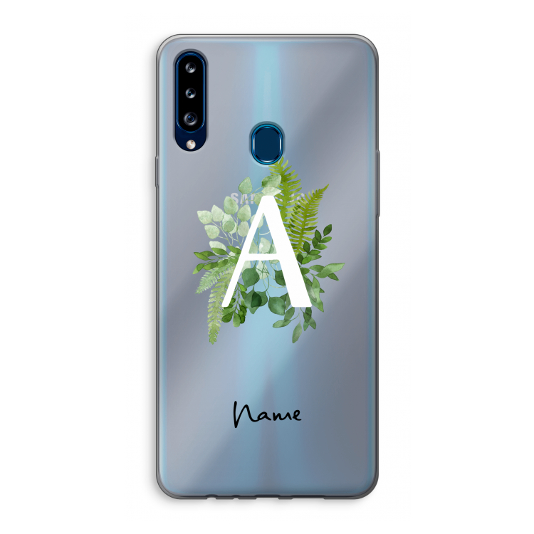 Green Brush: Samsung Galaxy A20s Transparant Hoesje