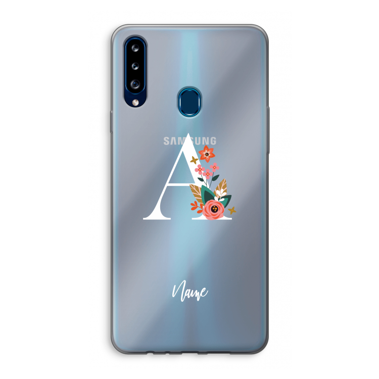 Pink Bouquet: Samsung Galaxy A20s Transparant Hoesje
