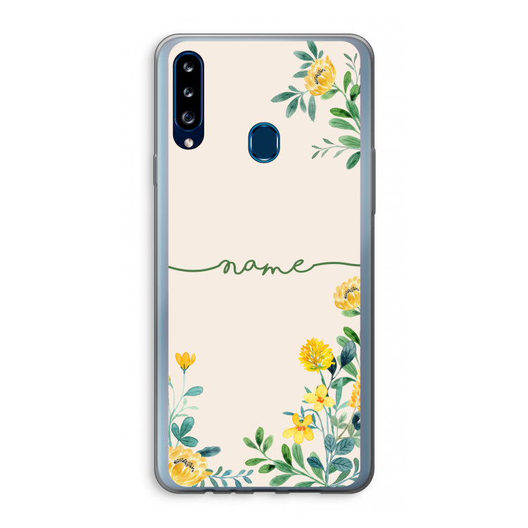 Gele bloemen: Samsung Galaxy A20s Transparant Hoesje