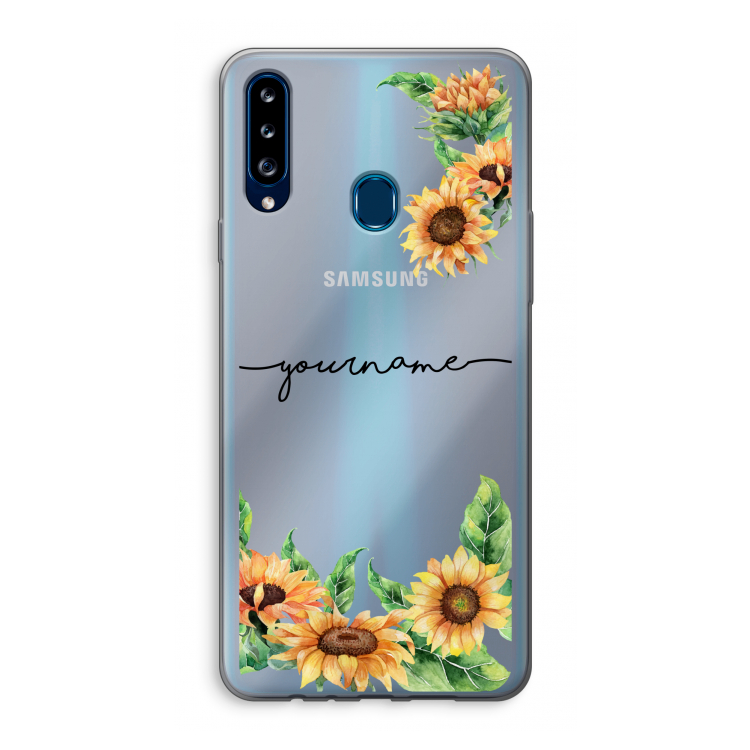 Zonnebloemen: Samsung Galaxy A20s Transparant Hoesje