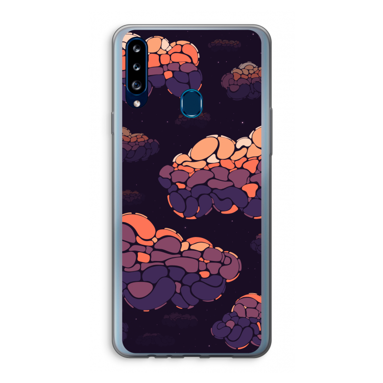 Patroon Wolken: Samsung Galaxy A20s Transparant Hoesje