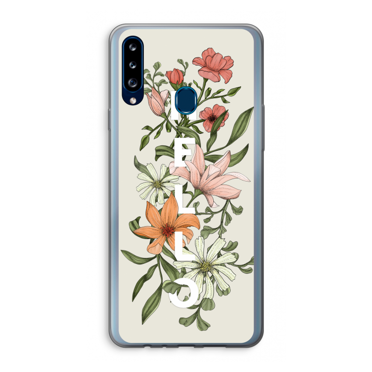 Hello bloemen: Samsung Galaxy A20s Transparant Hoesje
