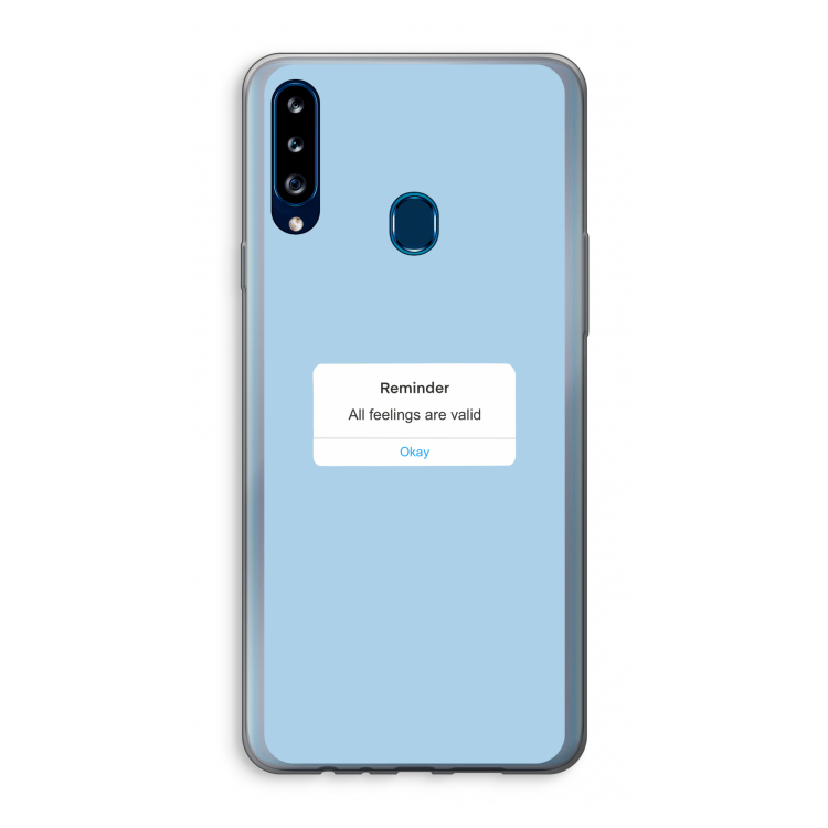 Reminder: Samsung Galaxy A20s Transparant Hoesje