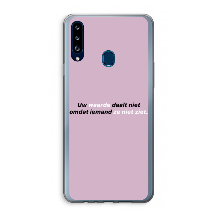 uw waarde daalt niet: Samsung Galaxy A20s Transparant Hoesje