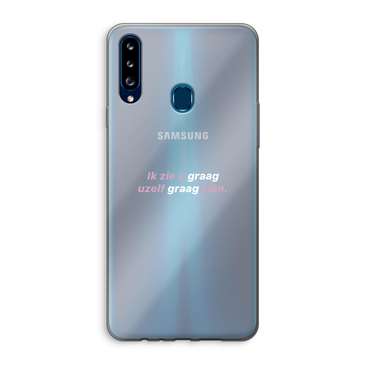 uzelf graag zien: Samsung Galaxy A20s Transparant Hoesje