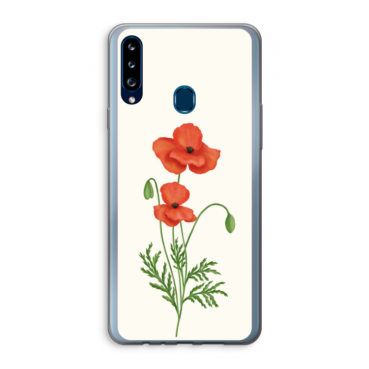 Red poppy: Samsung Galaxy A20s Transparant Hoesje