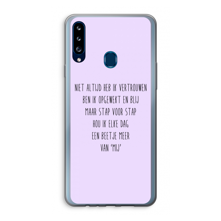 Zelfvertrouwen: Samsung Galaxy A20s Transparant Hoesje