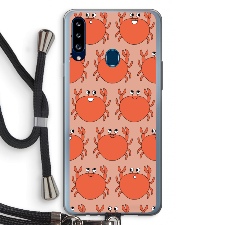 Krab: Samsung Galaxy A20s Transparant Hoesje met koord