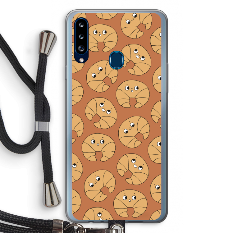Croissant: Samsung Galaxy A20s Transparant Hoesje met koord