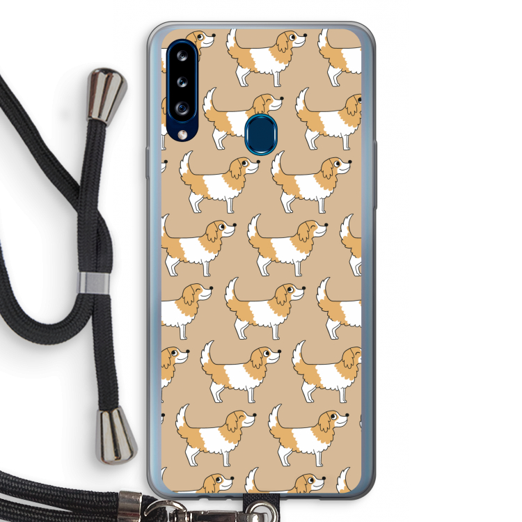 Doggy: Samsung Galaxy A20s Transparant Hoesje met koord