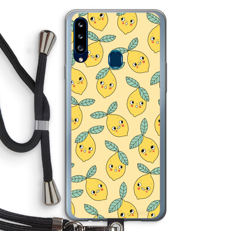 Citroenen: Samsung Galaxy A20s Transparant Hoesje met koord