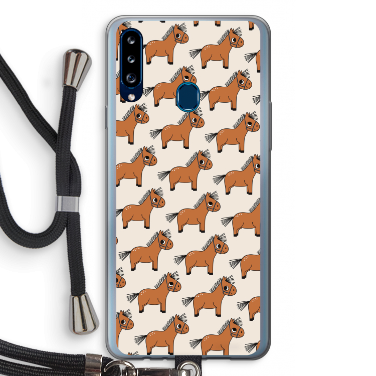 Pony: Samsung Galaxy A20s Transparant Hoesje met koord