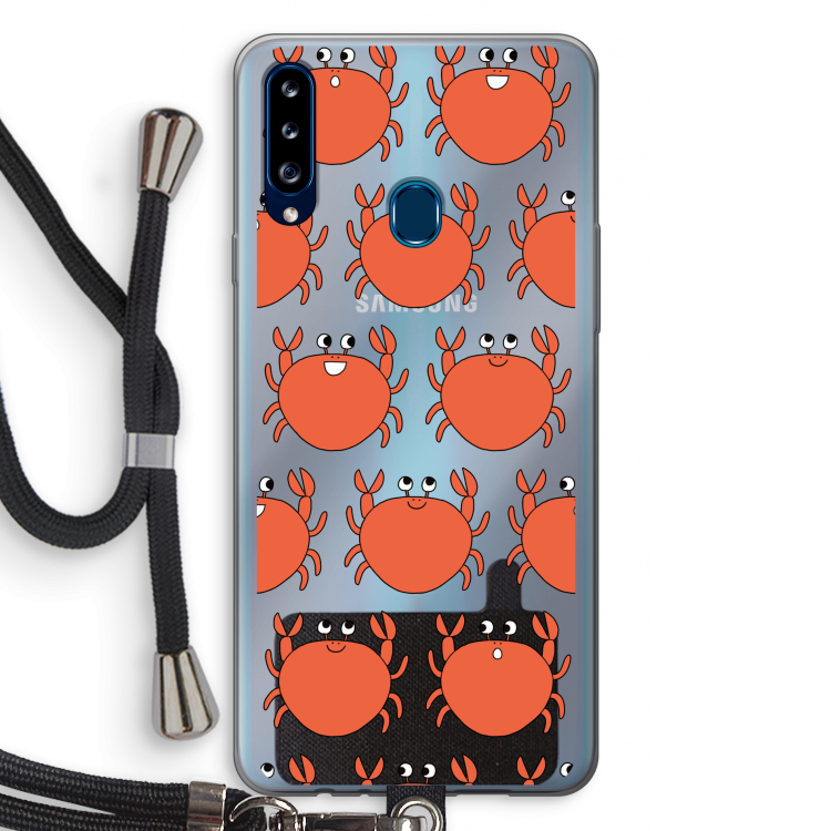 Krab: Samsung Galaxy A20s Transparant Hoesje met koord